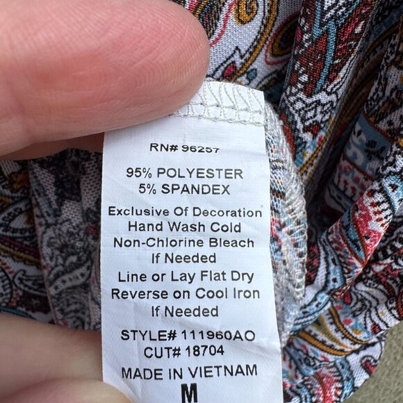 PerSeption Concept V Neck Paisley Tassel Boho Short Flutter Sleeve Flowy Blouse - Picture 3 of 8